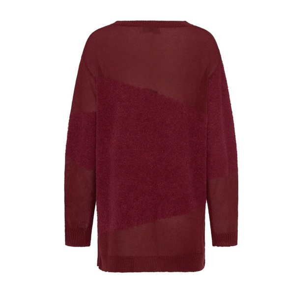 One Teaspoon Crew Knit Sweater - Wine NWT XL - Picture 6 of 6